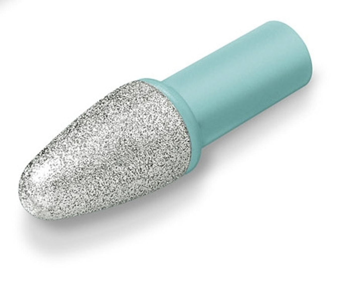 Nailboor met blauwe handgreep en zilveren slijpoppervlak voor manicure