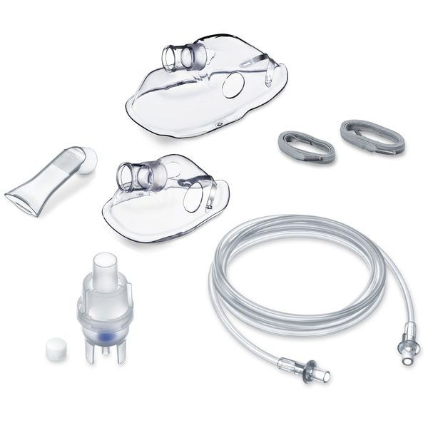 Equipamento médico: máscaras, tubos, nebulizador, acessórios para terapia respiratória, transparente