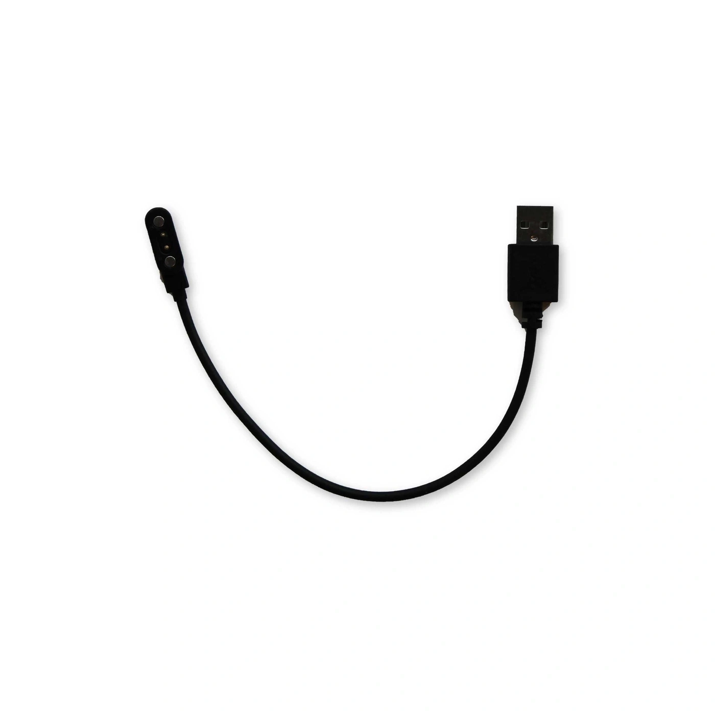 Ein schwarzes USB-Ladekabel für ein Wearable-Gerät.