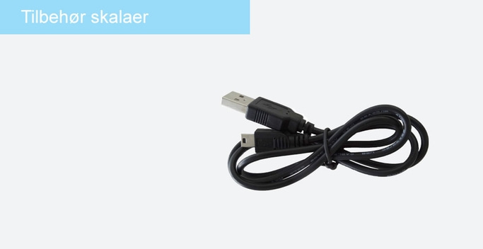 Sort USB-kabel, tilbehør, der krøller sig på hvid baggrund.