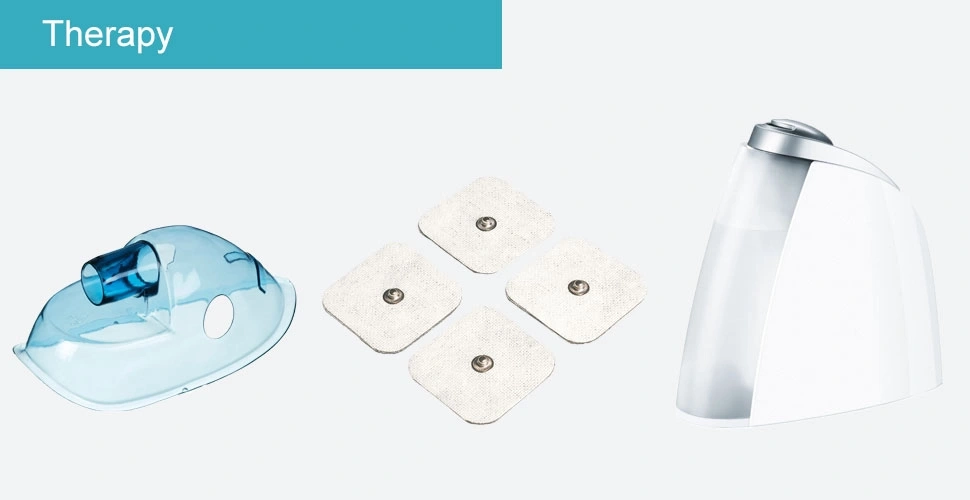 Medical therapy equipment: mask, pads, and device for therapeutic use.