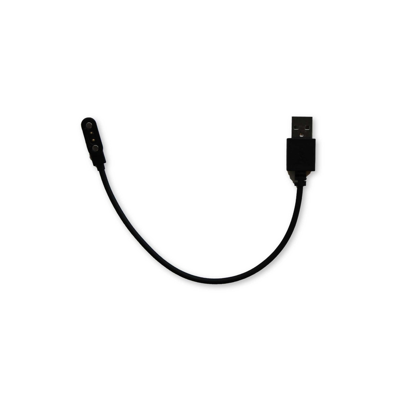 Czarny kabel ładujący z USB i magnetyczną końcówką do smartwatcha