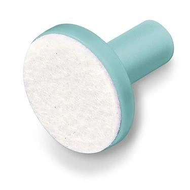 Una testa di levigatura blu con un tampone bianco